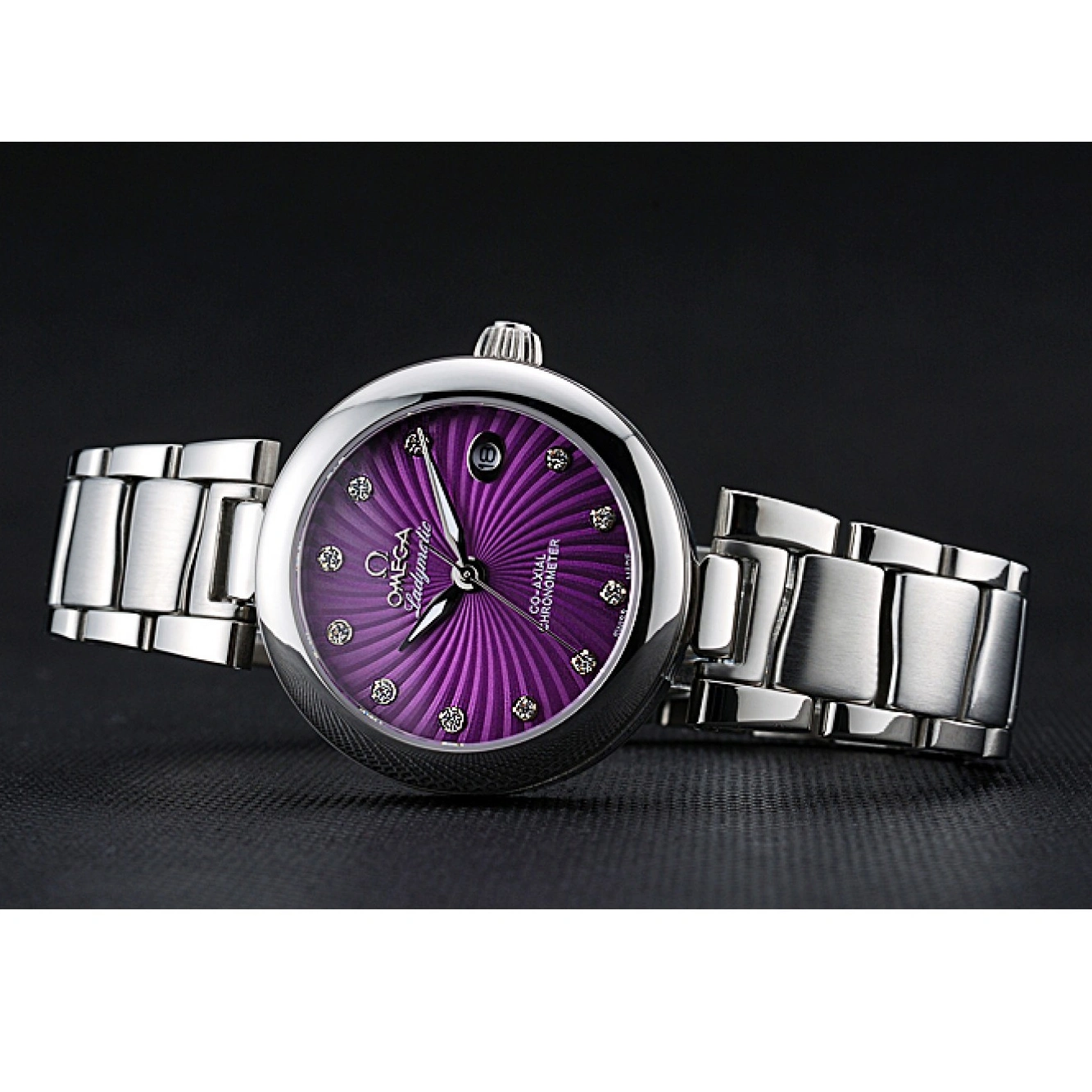 1015 Omega Ladymatic Purple Dial Stainless Steel Bracelet 622459